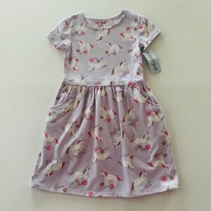 Cat & Jack Girls 4-5 Violet Unicorn Dress NWT Spring Summer